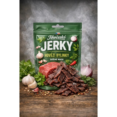 Jihočeské Jerky Hovädzie s bylinkami 20 g