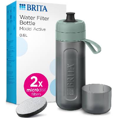 Филтрираща бутилка за вода BRITA - Active, 0.6 l, тъмнозелена, с 2 диска (1052251)