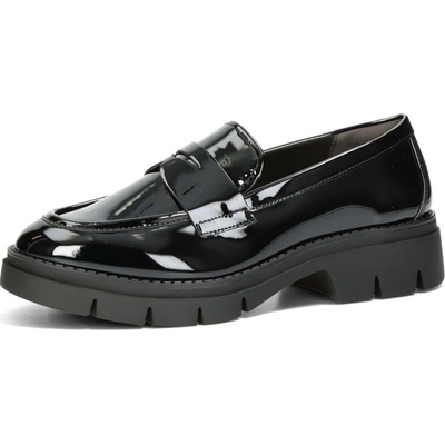 Tamaris dámské lakované mokasíny černé