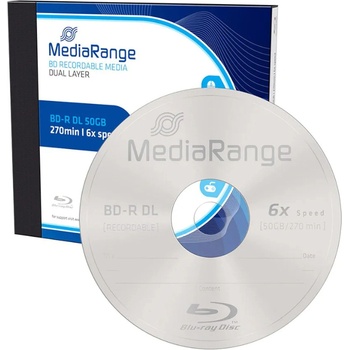 MediaRange Оптичен носител BD-R, 50Gb, MediaRange MR506, 6x, 1бр. в кутия (MR506)