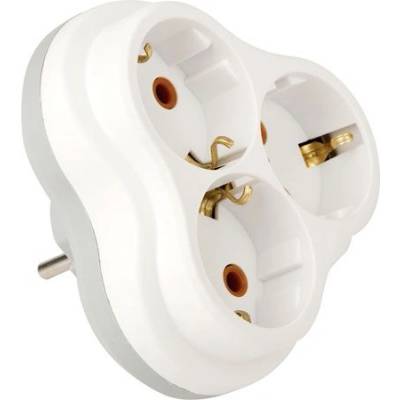 NILSON Трипосочен разклонител Nilson, 3 гнезда, 16А 250V Бял Нилсон (40130101)