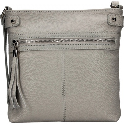 Dámská kožená crossbody kabelka Italia Laura šedá