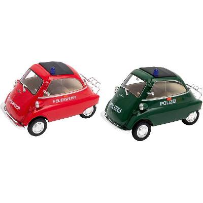 Goki Детска играчка Goki - Полицейска кола и пожарна BMW Isetta, 1: 26, асротимент (12332)