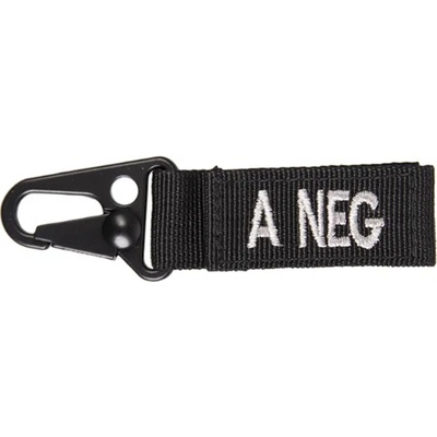 WARAGOD карабинер с нашивка кръвна група a- отрицателна, черен (ac-wkc-anbk)