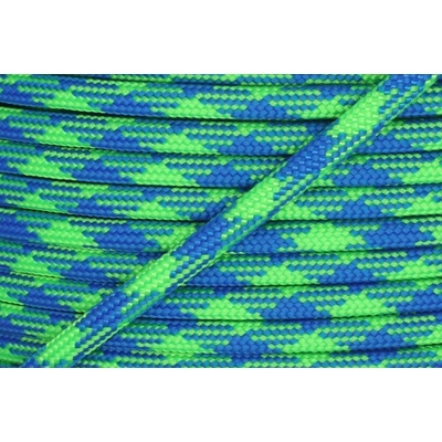 Paracord 550 fluorescentní zelená x karibská Jednotka: 50m