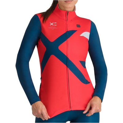 Sportful Дамско яке за ски бягане Sportful Women's Squadra Jersey Cross-country ski jacket - Hibiscus / Teal Blue (103-2658-0112)