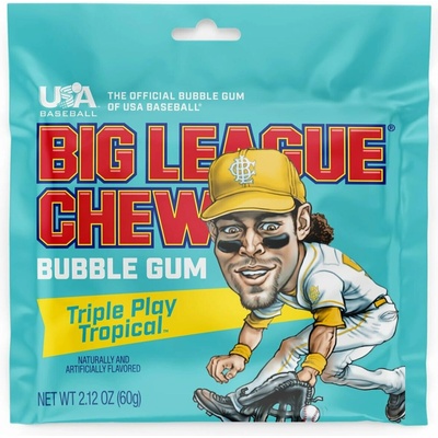 Big League Chew trhaná žvýkačka s příchutí tropického ovoce 60 g