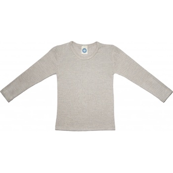 Cosilana dětské triko s dlouhým rukávem z merino vlny, bavlny a hedvábí šedý melír