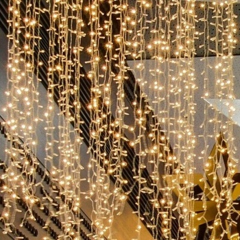 DECOLED Interiérová LED svetelná záclona - 1x5 m, teple biela, 500 diód