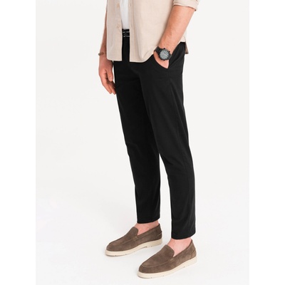 Ombre Clothing Черен мъжки панталон чино с декоративен колан Ombre Clothing Ombre Clothing | Cheren | МЪЖЕ | 30/32