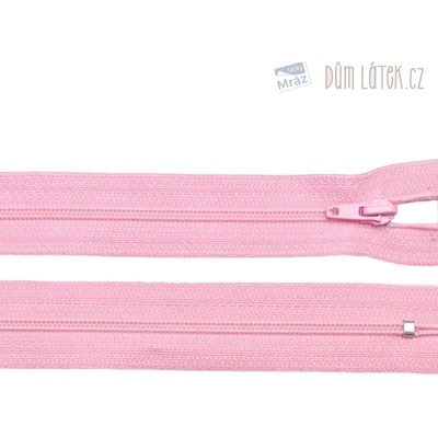Zips špirálový 6mm nedeliteľný 20cm svetlo ružový