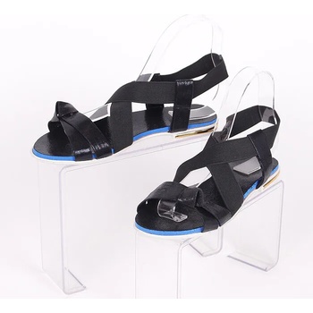 Сандали в черно със синя лента