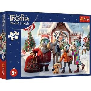 Trefl - Puzzle Treflik's Family: Santa and Reindeer to the Rescue XMAS - 100 piese