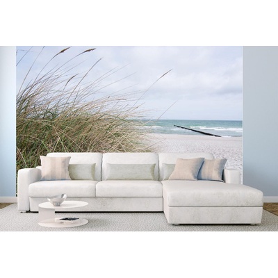 DIMEX ART Самозалепваща се флизелинова фототапета вълнолом на плажа 375 x 250 см