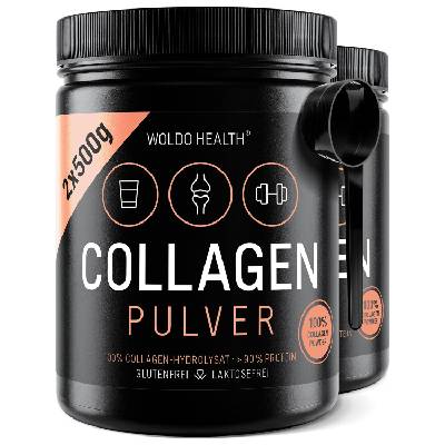 WoldoHealth Kolagen proteinový prášek 100% hovězí kolagen z pastvy 2x 500 g