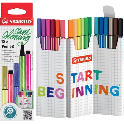 Stabilo Pen 68 Zick-Zack deskset 18 barev