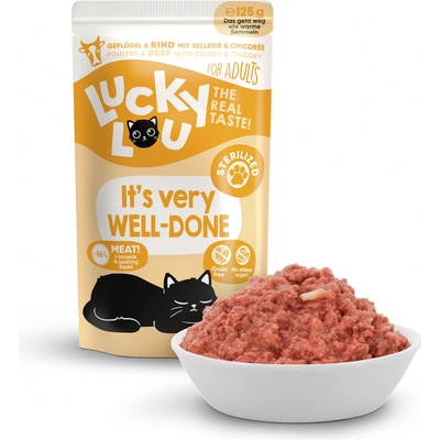 LUCKY LOU Lifestage Sterilized Hydina a Hovädzie 125 g