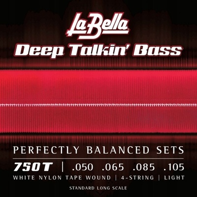 La Bella Deep Talkin' Bass White Nylon Tape Wound Light 50-105 4str 750T