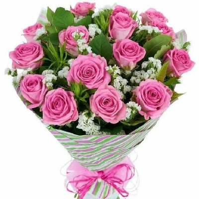 БУКЕТ ОТ РОЗОВИ РОЗИ