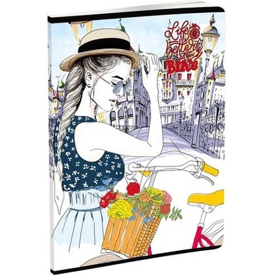 Тетрадка, A4, малки квадратчета 5 x 5 mm, офсетова хартия, 40 листа, дизайни за момиче