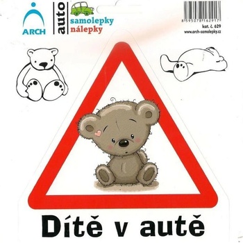 ARCH nálepka na auto 12,8x13,4cm - dieťa v aute - macko