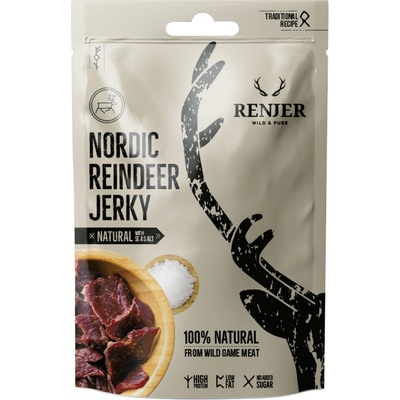 Renjer Sušené sobí maso Traditional Nordic Reindeer Jerky Sea Salt 25 g