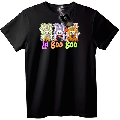 NOONEBRAND Тениска Halloween La Boo Boo - 2XL, White