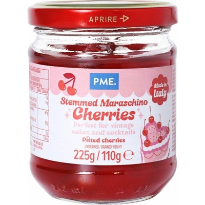 Červené maraschinové třešně se stopkami (225g) - PME