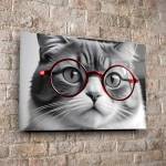 Art gift Стъклено АРТ пано - Интелигентната Котка