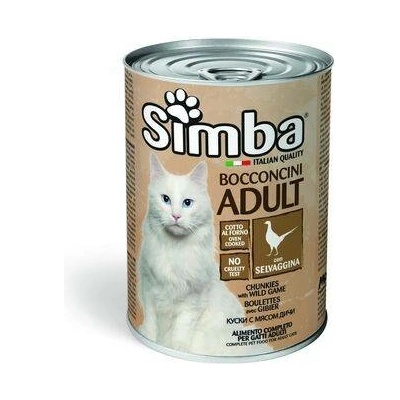 MONGE SIMBA Cat Chunks with wild game pre dospelé mačky s divinou 415 g