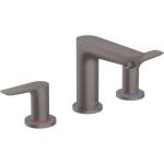 Hansgrohe Talis E - Смесител за умивалник със сифон, монтаж с 3 отвора, матиран черен хром 71733340 (71733340)