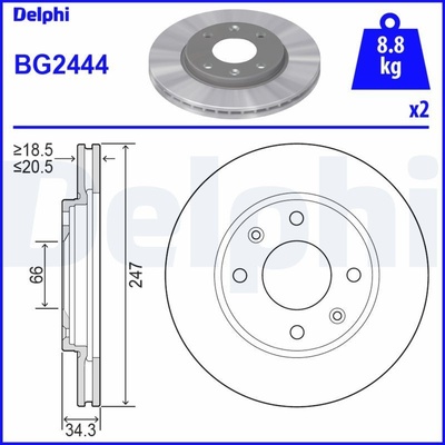 TARCZA HAM.PEUGEOT 206 BG2444