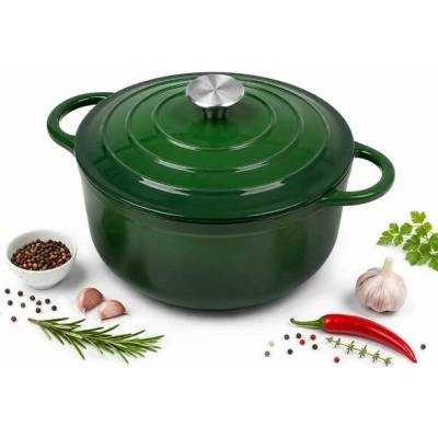 KRISBERG Smaltovaný litinový hrnec 24 cm 4,2 l zelený 7751