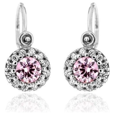 Zlatnictví U Kostela dětské náušnice s růžovým kamínkem 711RB