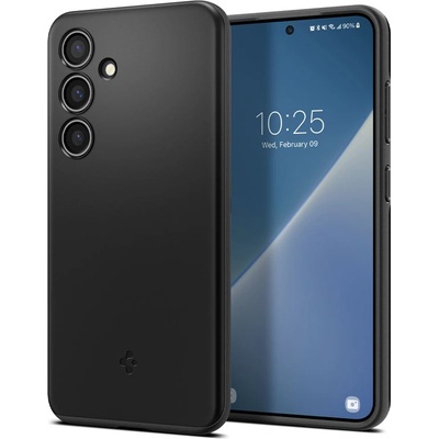 Spigen Thin Fit Case - качествен тънък матиран кейс за Samsung Galaxy S24 (черен)