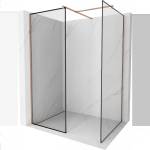 Mexen Kioto стена за душ Walk-in 80 x 80 см, черна рамка, розово злато - 800-080-202-60-70-080 (800-080-202-60-70-080)