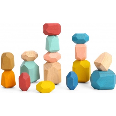 Tooky Toy balančné kamienky Montessori 16 ks Certifikát FSC