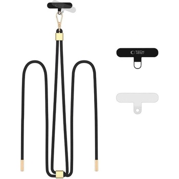 Tech-Protect Универсален ремък 85 см за смартфон от Tech-Protect C2S Rope Crossbody Strap Black / Gold (5906302312061)