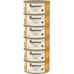 Applaws Консерва за котки с пилешки гърди и сирене 6 x 156 г