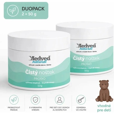 Medveď Natural Čistý nosík PROBIO 2×50 g