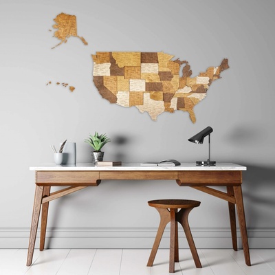 Drevená 3D mapa USA 70 x 37 cm