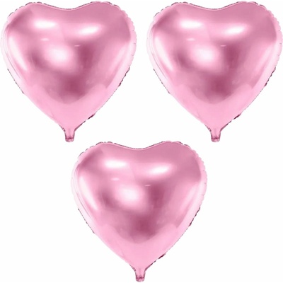 PartyDeco Foliový balón srdce světle růžové, svatba, valentýn 45 cm