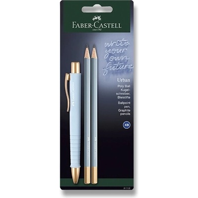 Faber Castell kuličkové pero Poly Ball Urban Gold sada 3 ks sky blue 241122 – Zboží Dáma