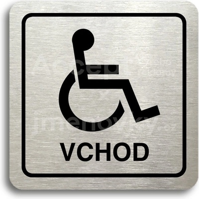 ACCEPT Piktogram vchod pro invalidy - stříbrná tabulka - černý tisk