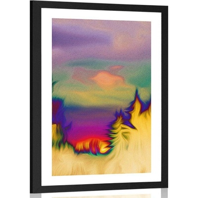 Plakát s paspartou neobvyklé obrysy lesa - 20x30 no frame
