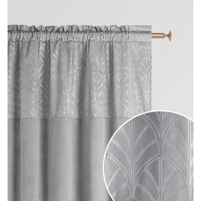 Zamatový záves BLISS 140x250cm - sivý s uchytením na riasiacu pásku
