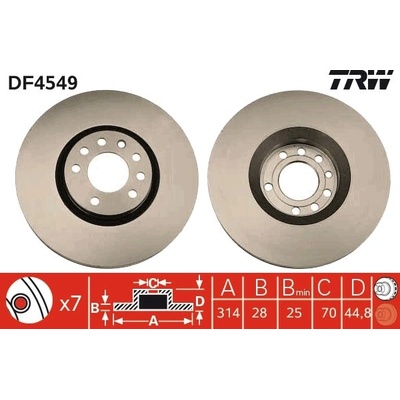 Brzdový kotúč TRW DF4549
