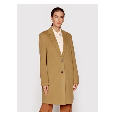 Calvin Klein Вълнено палто Crombie K20K204155 Кафяв Regular Fit (Crombie K20K204155)