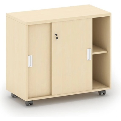 Mirelli, Kancelářská zasouvací skříňka na kolečkách 800 x 420 x 750 mm, bříza – Zboží Dáma
