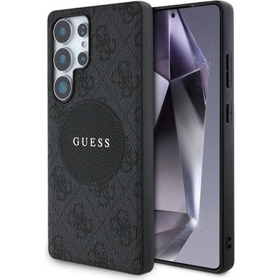 CG Mobile Samsung S25 Ultra GUESS 4G ROUND PATCH CLASSIC LOGO силиконов протектор за телефон, устойчив на удари, MagSafe, ЧЕРЕН GUHMS25LP4PGRSGK (GUHMS25LP4PGRSGK)